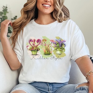 Carnivore Plant T-Shirt Carnivorous Plant Venus Flytrap Graphic Tee, Botanical Nature Shirt, Gardening Gift, Plant Lover Top