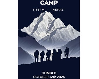 Everest Base Camp-afdruk: kunst voor bergbeklimmen in de Himalaya