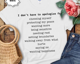 Opbeurend Citaat van de zelfzorg T-shirt | Positieve geestelijke gezondheid T-shirt cadeau voor haar