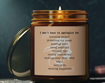 Self Care Quote Candle Geurende Kaars Kokosnoot Abrikozenwas Cadeau voor haar, 4oz 9oz