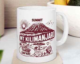 キリマンジャロ セラミックマグ：冒険コーヒーカップ、自然愛好家へのギフト