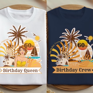 60th Birthday T-Shirt , Personalized Birthday Shirt, Birthday Group Shirt, Beach Trip  Birthday Party Shirt, Custom Birthday Party Tee