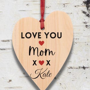 Personalized Ornament for Mom Ornament for Mother Ornament Wooden Custom Mom Ornament Gift for Mom ,I Love You Mom Appreciation Thank You