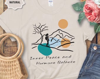 更年期障害の不安を和らげるマインドフルウォーキングTシャツ（彼女へのギフト）