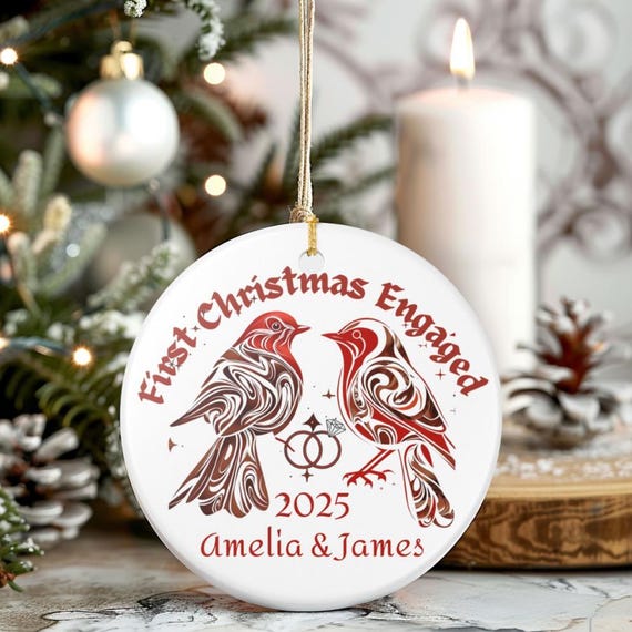 Our First Christmas Engaged 2022 Custom Picture