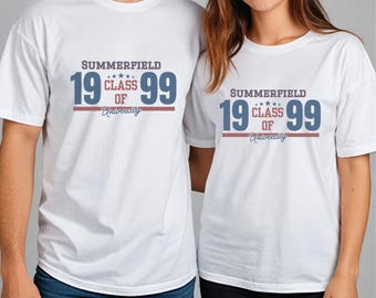 クラス同窓会カスタムTシャツ、パーソナライズされた同窓会ギフトシャツ、卒業生向けグループTシャツ、大学高校同窓会Tシャツ