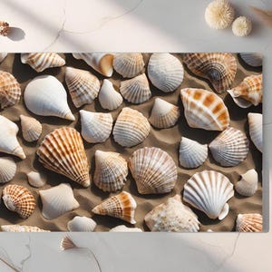 Seashell Tempered Glass Cutting Board: Coastal Kitchen Decor