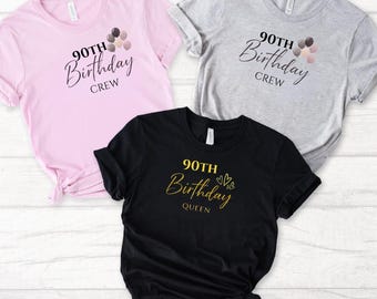 Aangepaste 90e, 80e, 70e, 60e verjaardag T-shirt verjaardagsfeestje T-shirt, cadeau voor mijlpaalvieringen verjaardagsgroep shirts