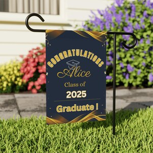 Custom College Graduation Garden Flag: Class of 2025, Personalized Sign