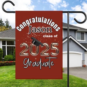Custom Graduation College Yard Flag, Custom College Sign Garden Flag, College Bound Flag, Personalized College Flag, Class of 2025 Grad Flag
