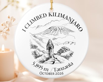キリマンジャロ山頂記念のパーソナライズされた陶器のオーナメントギフト