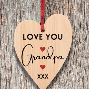 Grandpa Gift for Granddad Wooden Ornaments, Love You Grandpa Ornament, Christmas Decor, Grandfather&#39;s Keepsake Father&#39;s Day Present