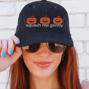 Embroidered Halloween Hat, Corduroy Hat Cute Fun Fall Cap Gift  for Halloween Spooky Season Embroidered Cap