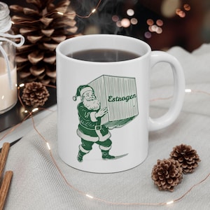 Christmas Menopausal Mug Gifts For Women, Menopause Cup Gift For Her, Menopausal Funny Gifts for Mom Coffee Cup Gift , Low Estrogen Humor