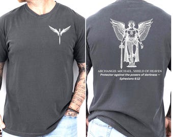 Comfort Colors Archangel Michael Shirt, Religious Graphic Tee