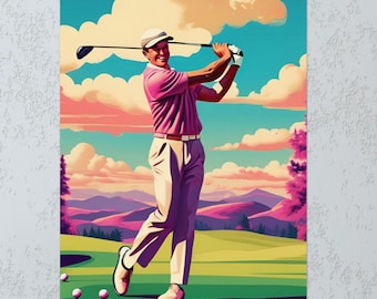 Vintage Golf Art Print: Fairway Elegance Poster