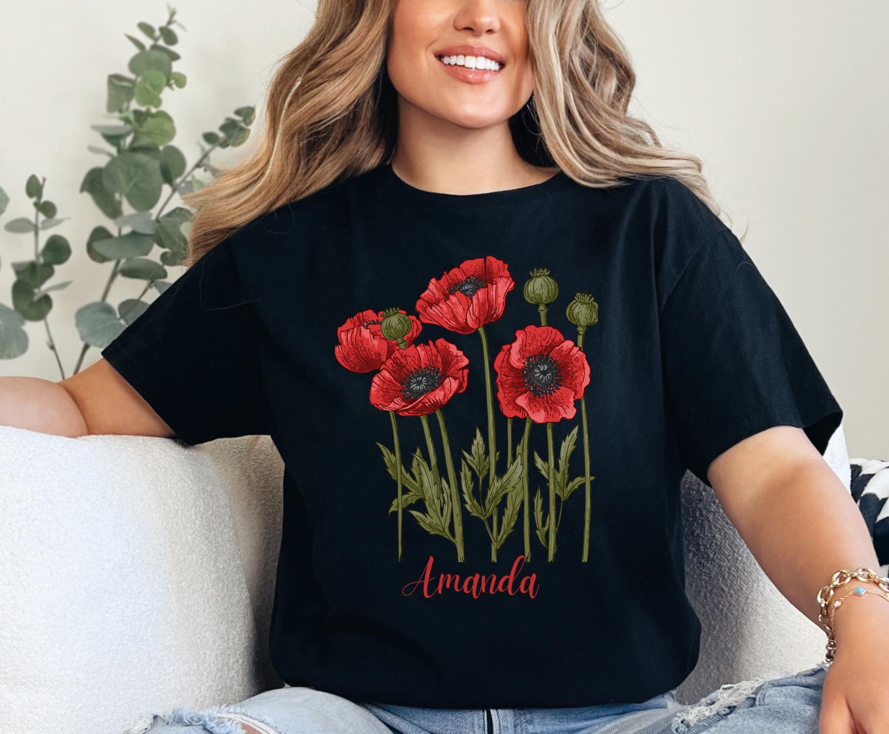 Débardeur Coquelicot Personnalisé Poppy Vintage - Cadeau Femme Mignon Nom Fleur