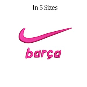 Nike Barca Embroidery Design, Barcelona Embroidery File, In 5 Sizes, Instant Download