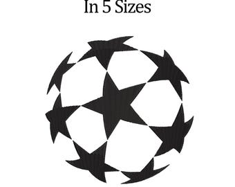 Football 3D Embroidery Design – Sports Machine Embroidery Pattern in 5 Sizes – Instant Download