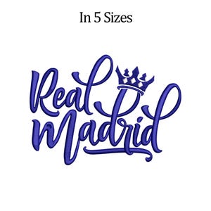 Real Madrid Embroidery Design: Football Club Font (5 Sizes) (Digital Download)