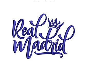 Real Madrid Embroidery Design: Football Club Font (5 Sizes) (Digital Download)