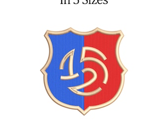 Barcelona Embroidery Design File – Instant Download in 5 Sizes | Football Logo Machine Embroidery Pattern