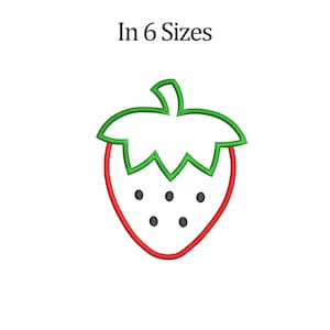 Borduurontwerp aardbeienappliqué: kinderpatroon (direct downloaden)