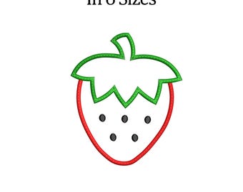 Borduurontwerp aardbeienappliqué: kinderpatroon (direct downloaden)