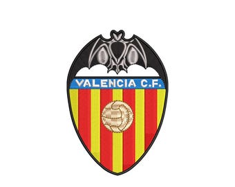 Valencia CF Borduurontwerp - digitaal bestand voor voetbalfans - 4 maten - direct downloaden