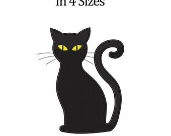 Black Cat Embroidery Design: Animal Pattern (Digital Download)