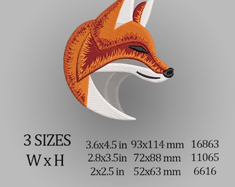 Fox Embroidery Design, Machine Pattern (Digital Download