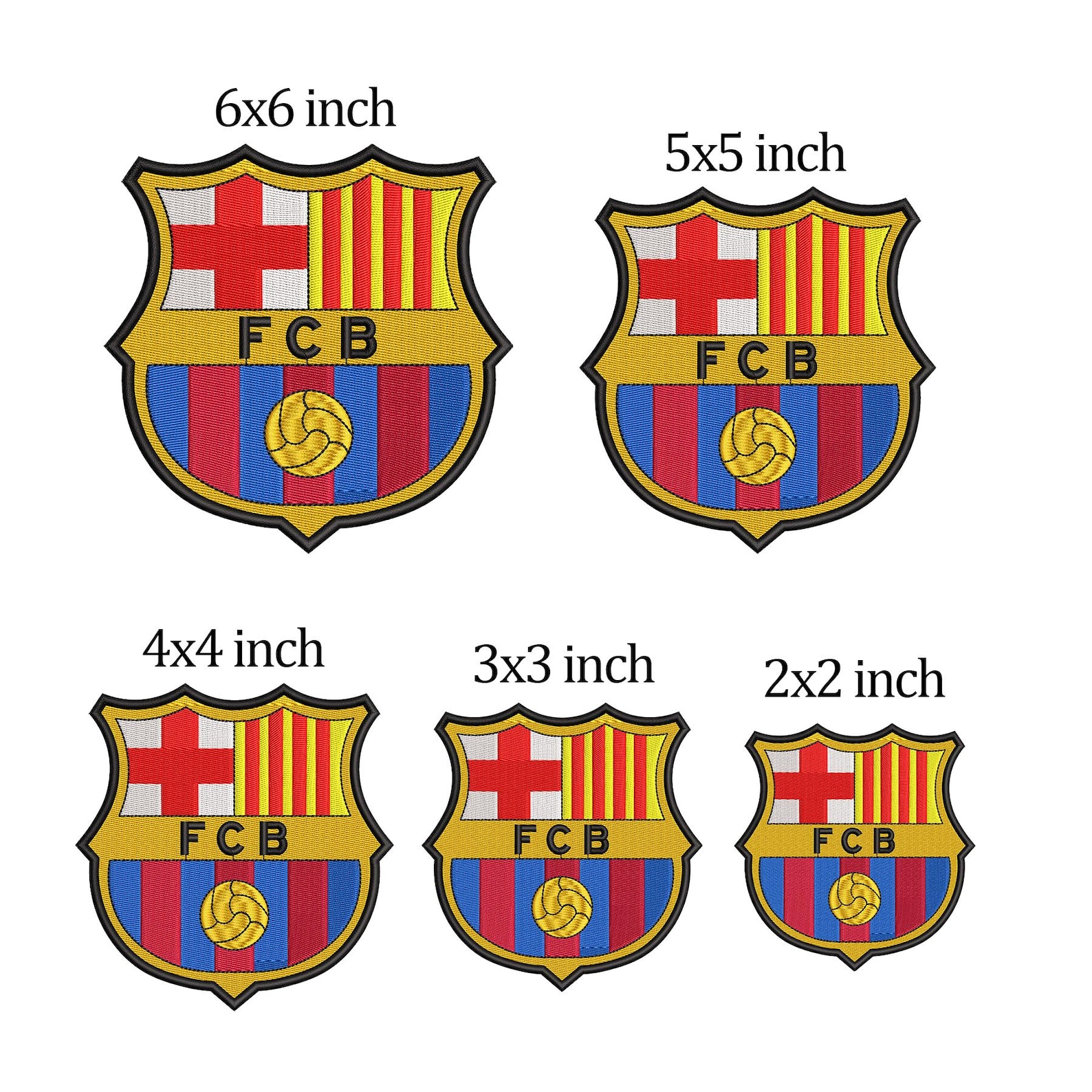FC Barcelona Embroidery Design, Football Crest (5 Sizes) - Etsy