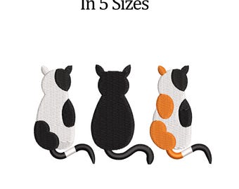 Cats Machine embroidery designs, Cat embroidery file, 5 Sizes. Instant download