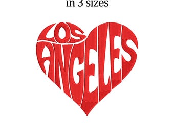 Los Angeles Heart Embroidery Design: Valentine's Day Pattern (Digital Download)