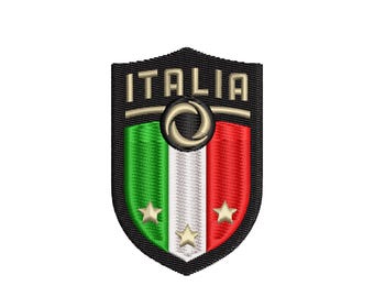 Italia Football Flag Embroidery Design: Italian Soccer Crest (Instant Download)
