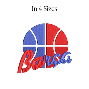 Barca Embroidery design. FC Machine Embroidery Design. Football Embroidery design. 4 size. Best price.