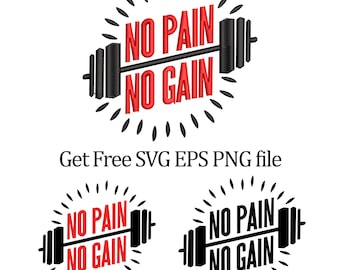 Gym Embroidery Design: No Pain No Gain (Digital Download)