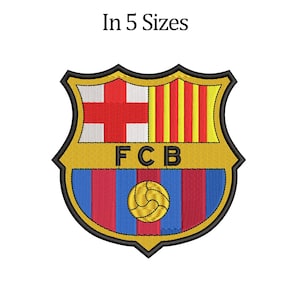 Motif de broderie FC Barcelone. Motif de broderie machine. Motif de broderie de football. Taille 5. Meilleur prix. Haute qualité. Coloré.