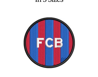 FCB Barcelona Embroidery Design: Football Logo (5 Sizes)