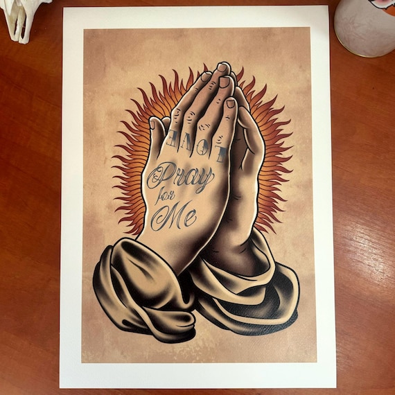 【美品】TATTOO FLASH POSTER Praying Hands TATTOO FLASH POSTER【 Praying Hands 】 | tattoost
