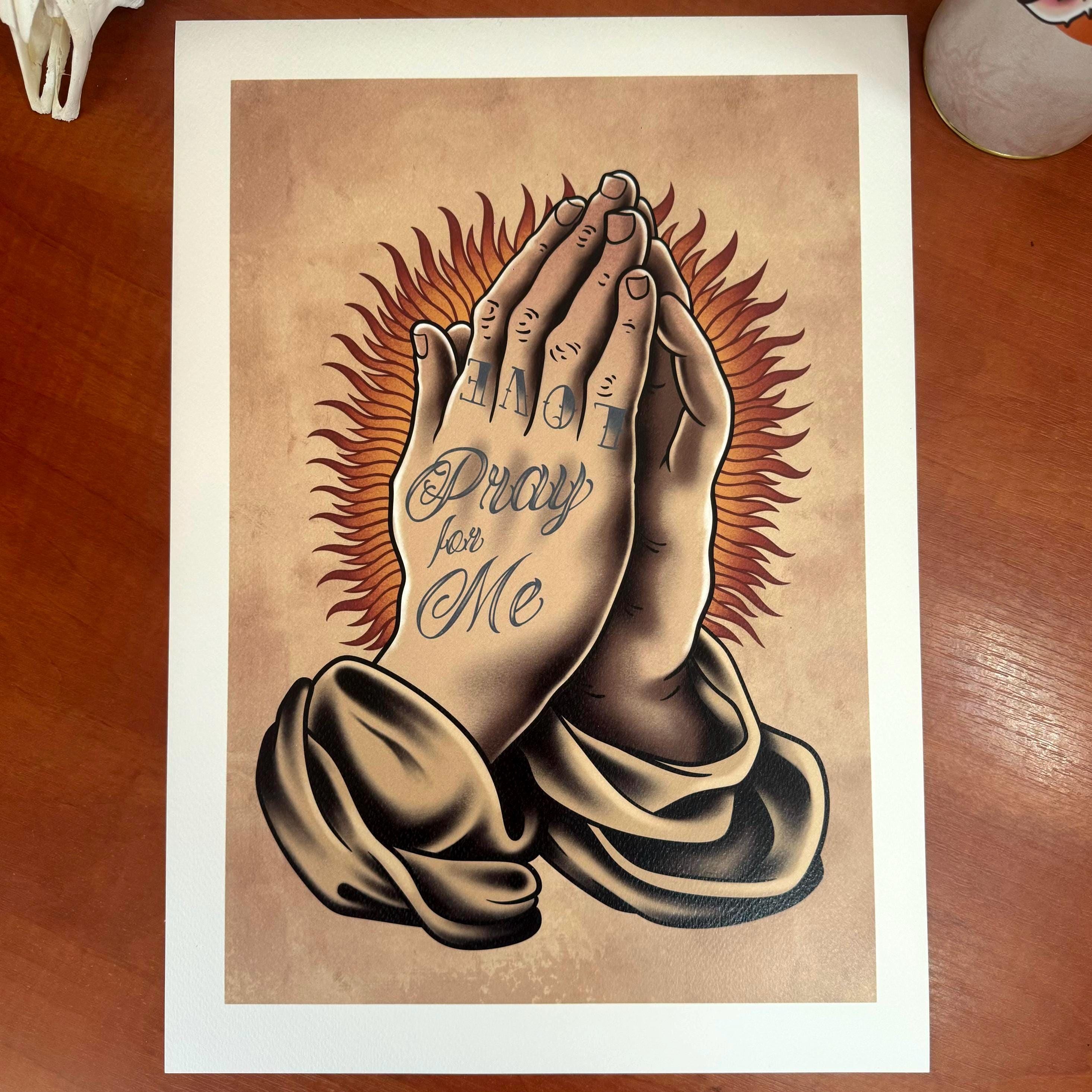 TATTOO FLASH POSTER【 Praying Hands 】 TATTOO FLASH POSTER【 Praying Hands 】 TATTOO FLASH POSTER