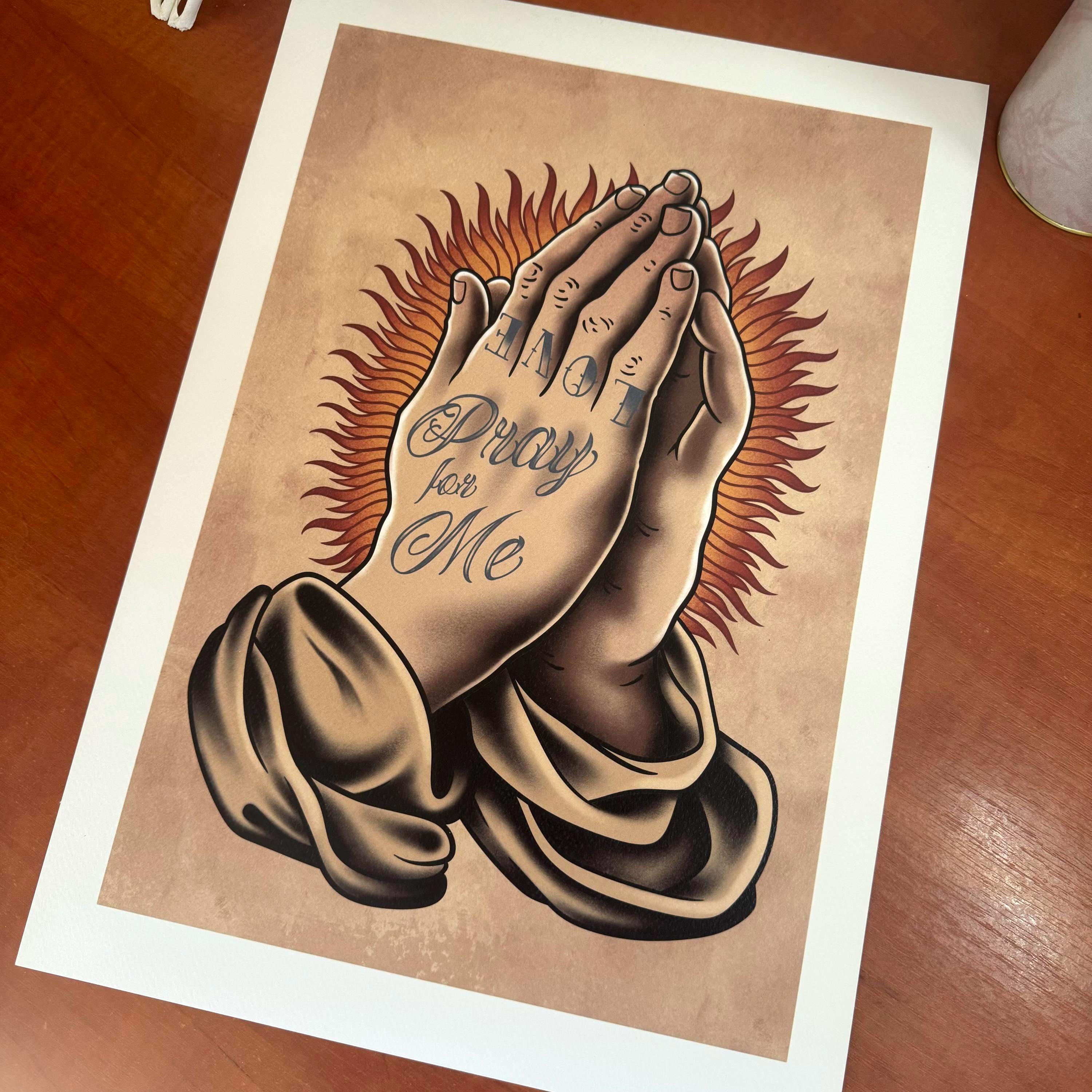 TATTOO FLASH POSTER【 Praying Hands 】 il_fullxfull.6461036350_hwn5.jpg