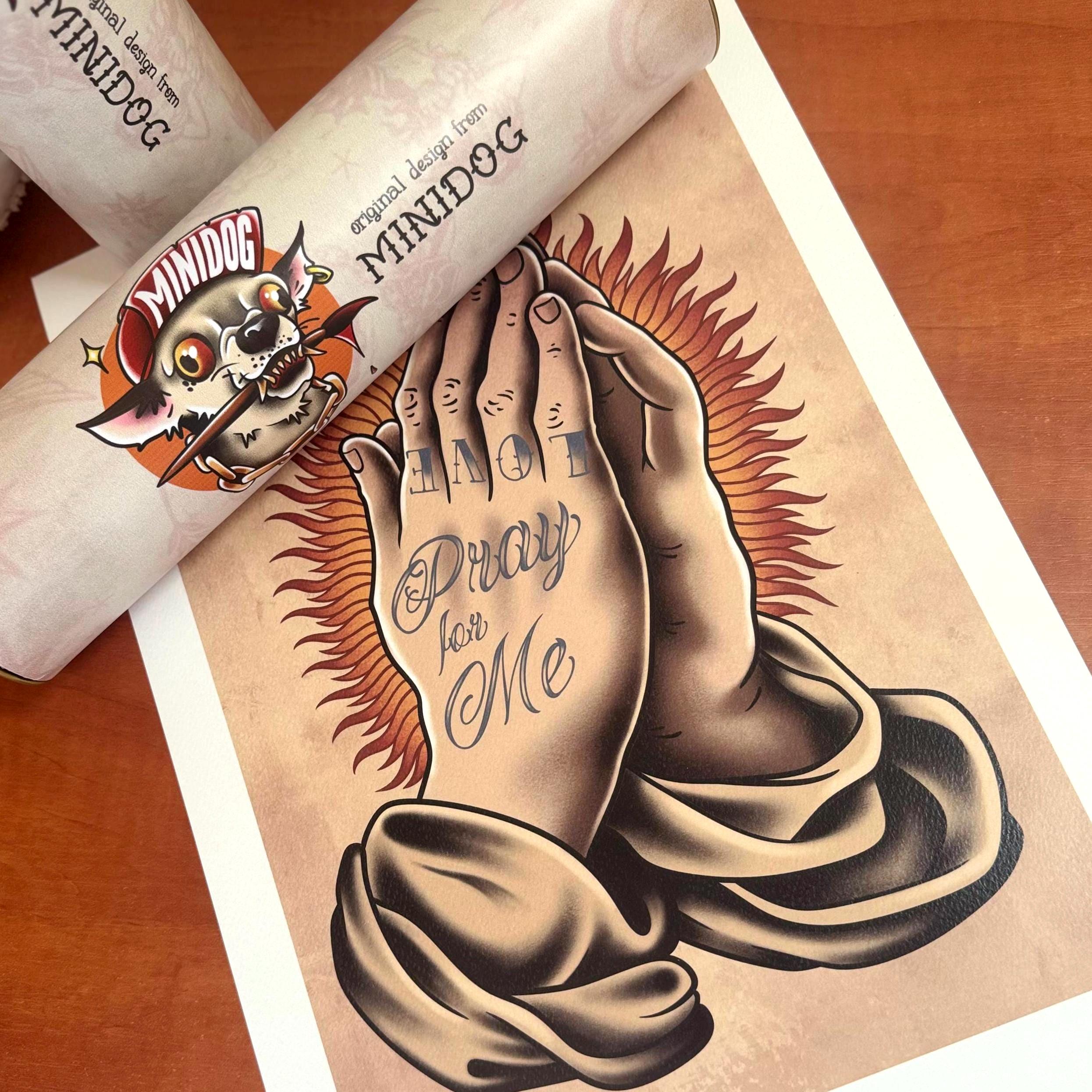 TATTOO FLASH POSTER【 Praying Hands 】 TATTOO FLASH POSTER【 Praying Hands 】 - メルカリ