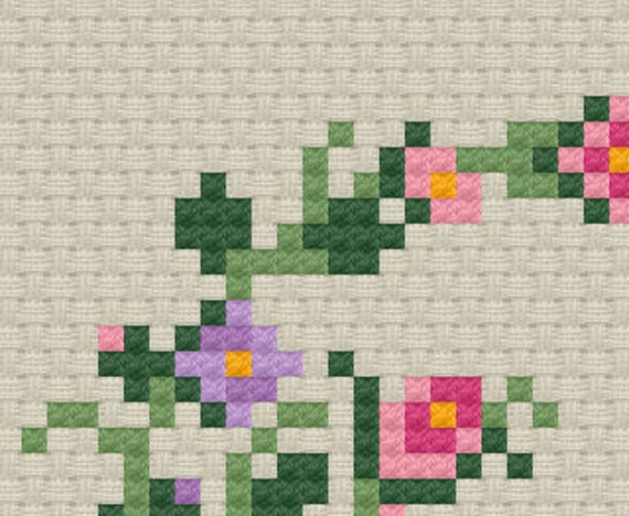 PATTERN | Floral Crescent Small Cross Stitch - Etsy Canada
