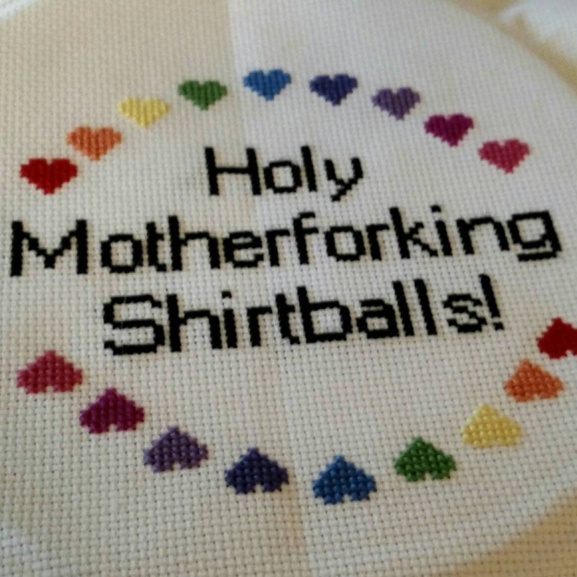 PATTERN | Holy Motherforking Shirtballs! Small Cross Stitch