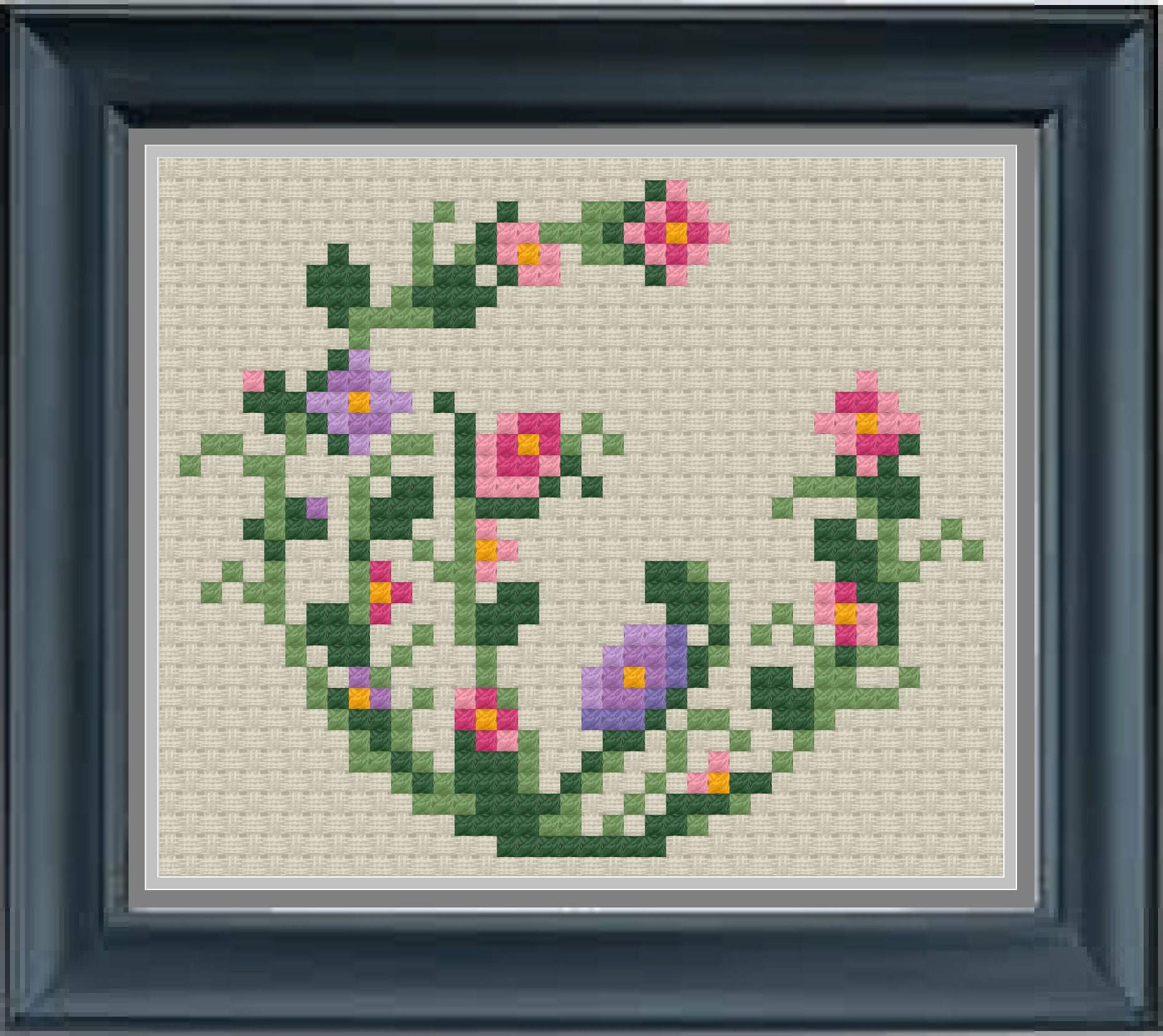 Ultimate Floral CROSS STITCH/クロスステッチ PATTERN | Floral Crescent Small Cross Stitch - Etsy Canada