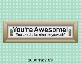 PATTERN | You&#39;re Awesome Cross Stitch
