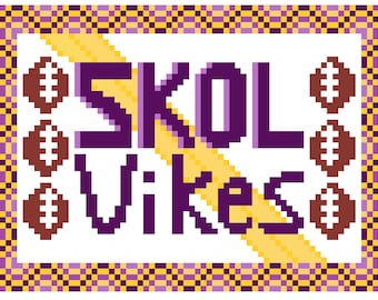 PATTERN | Skol Vikes Minnesota Vikings Cross Stitch Pattern