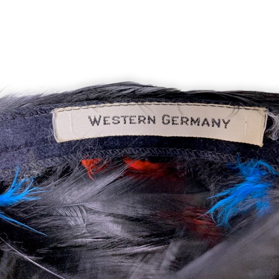 Vintage West Germany Black Blue Red Feather Julie… - image 7