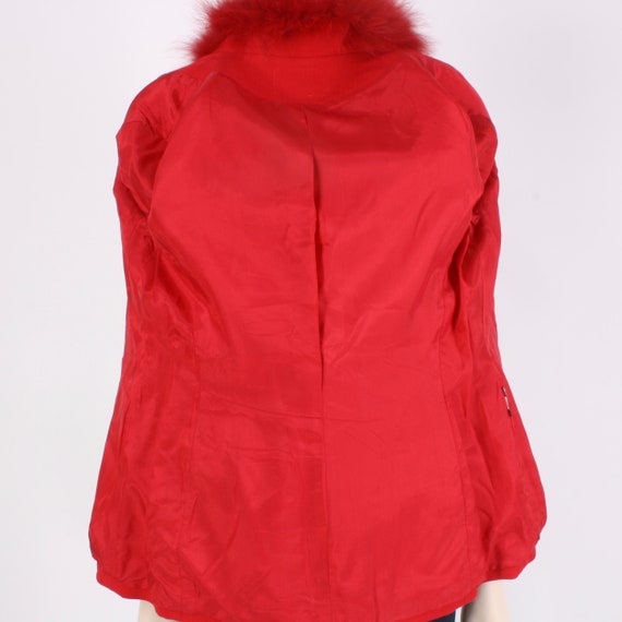 M Vintage Y2K Dyed Red Fox Fur Fitted Valentines … - image 8